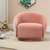 Barrel Arm Chair Embossing Fleece Upholstered Accent Sofa Chair - Luxe Maple