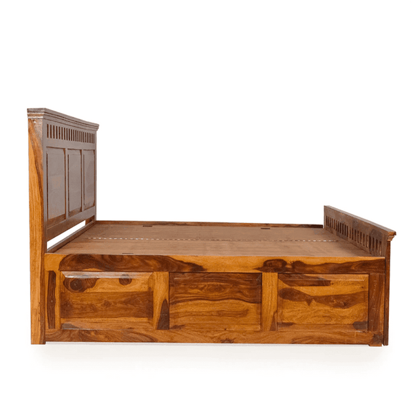 Camden King Size Bed In Sheesham Wood - Luxe Maple