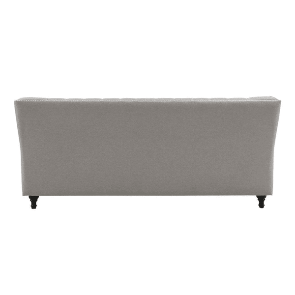 Dorothie Grey Fabric Button Tufted Sofa with Nailhead Trim - Luxe Maple