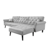 Tufted back Suede Chesterfield Sectional Sofa - Luxe Maple