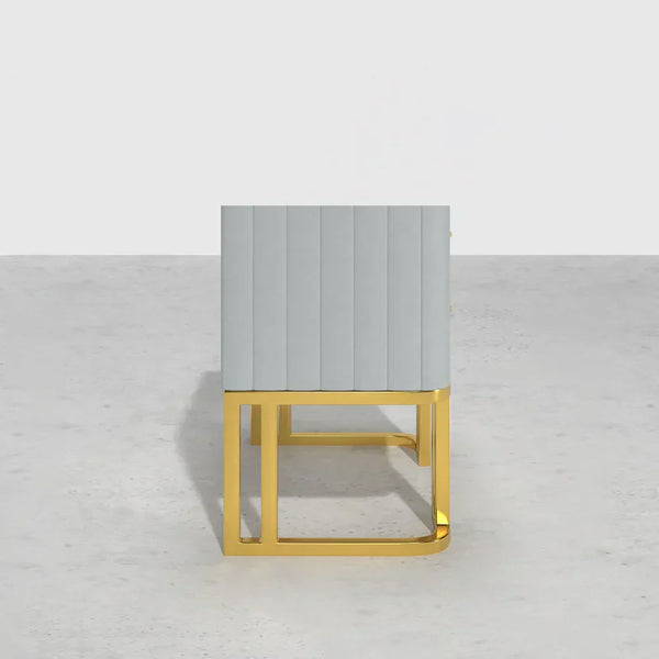 Gello Side Table in 2 Drawers in SS Frame.