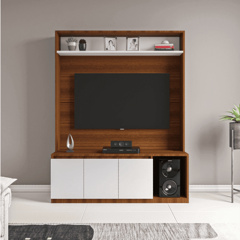 Edon TV Unit- Walnut Frosty White