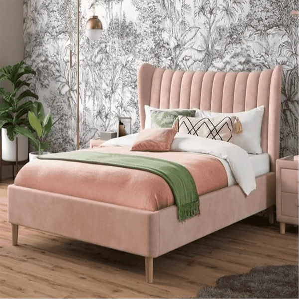 Knox Luxury Upholstered Bed Without Storage in Suede.