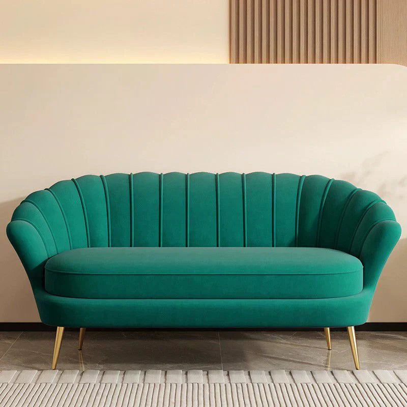 Boston Luxury Mid-Century Sofa In Suede Green