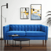 Rosy Sofa Set in Blue Suede Fabric - Luxe Maple