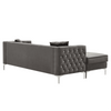 Lotus Grey Chesterfield Sectional Sofa Set - Luxe Maple