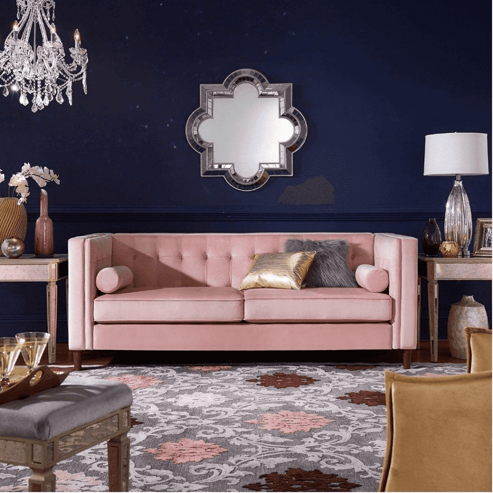 Brew Pink Suede Sofa or Loveseat with Pillows 3+2+2 Seater