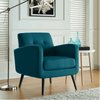 Keflavik Mid-century Peacock Blue Linen Arm Chair - Luxe Maple