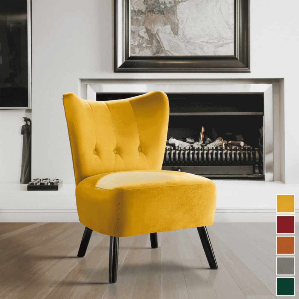 Lappy Suede Accent Chair Yellow