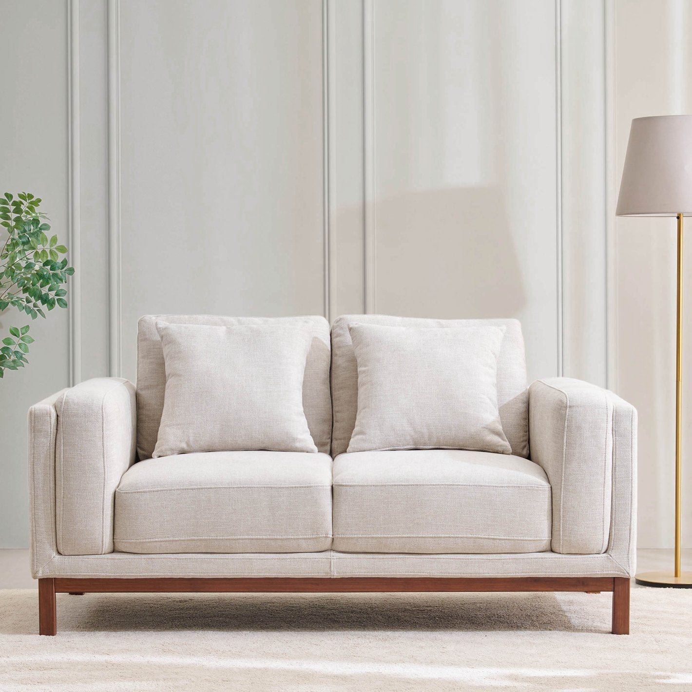 Dubai Pro Luxury Mid-Century Sofa In Cotton 2 Seater