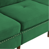 Glossy Sectional Suede Sofa Set With Ottoman - Luxe Maple