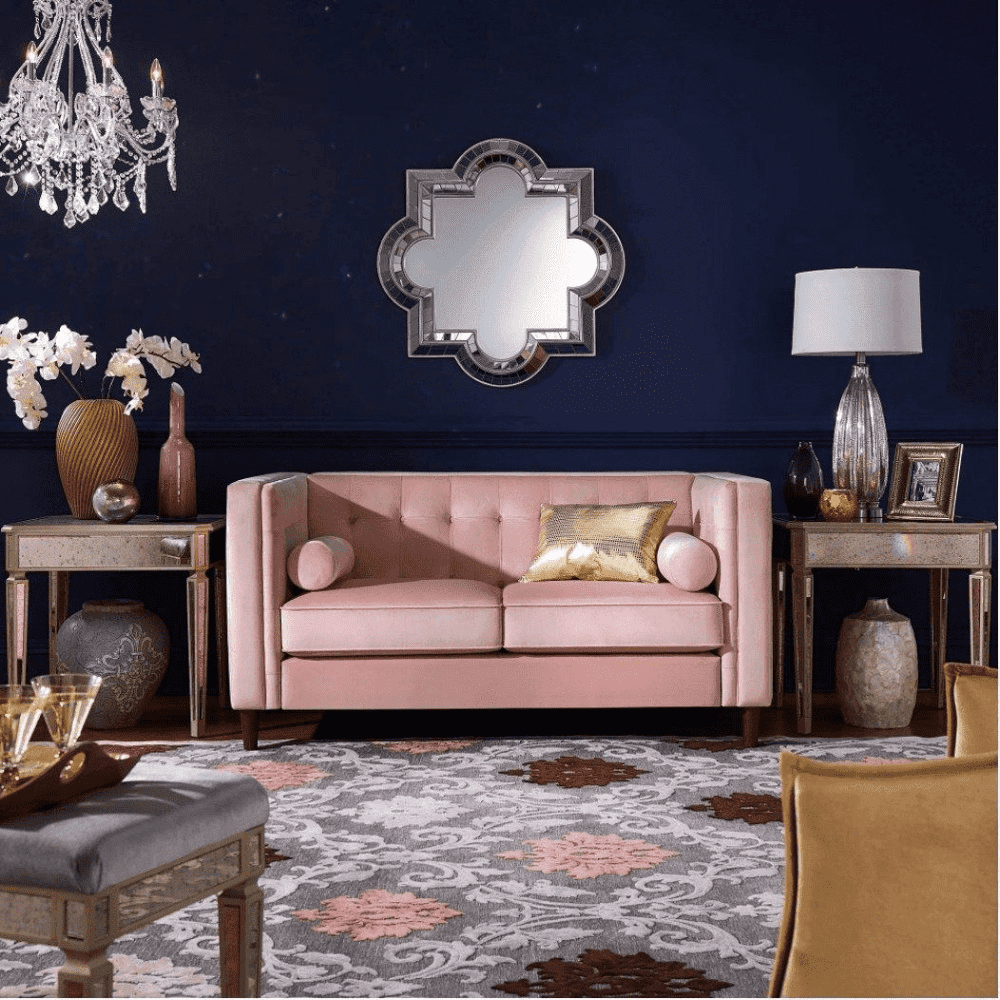 Brew Pink Suede Sofa or Loveseat with Pillows 2 Seater