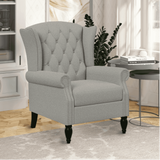 Copper Grove Crawley Diamond Button-Tufted Wingback Chair Grey