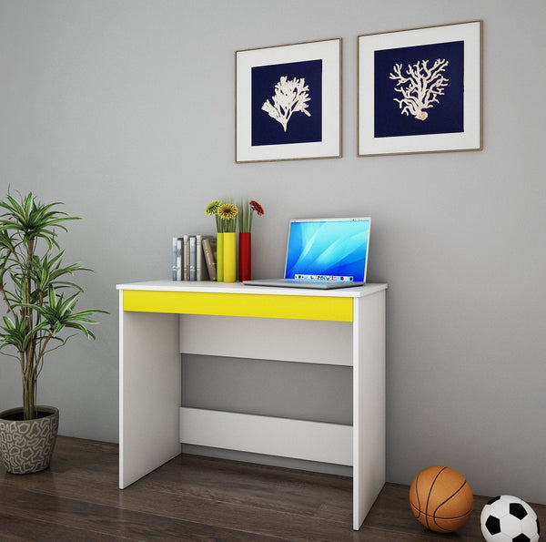 Starbuzz Study Table in White Color - Luxe Maple