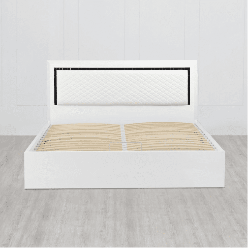 Helen PU Polish Bed in White Color