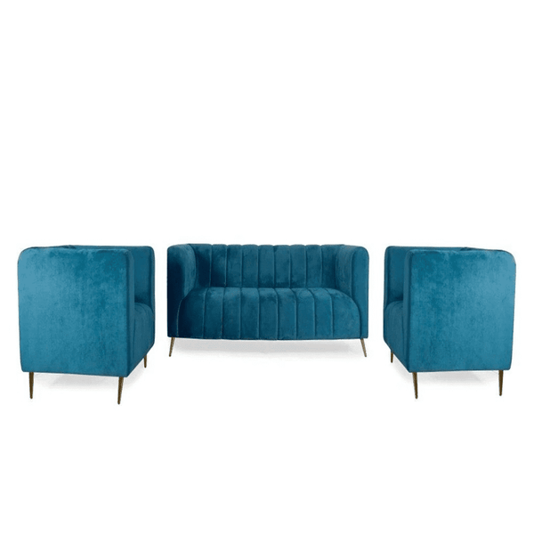 Hokins Sofa Sets in Blue Color - Luxe Maple