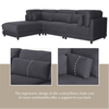 Ronald Sectional Sofa Set in Charcoal Color - Luxe Maple