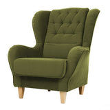 Stuffed Wing Chair in Green Color