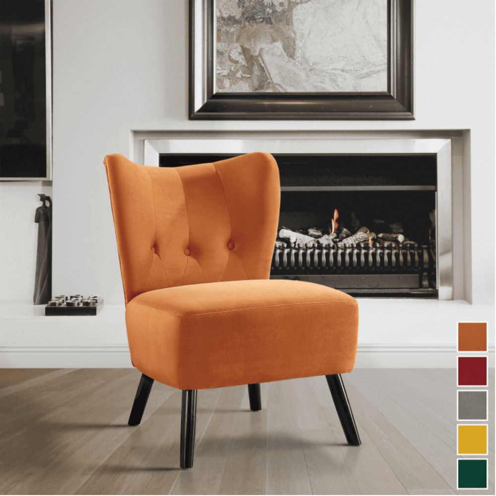 Lappy Suede Accent Chair Orange