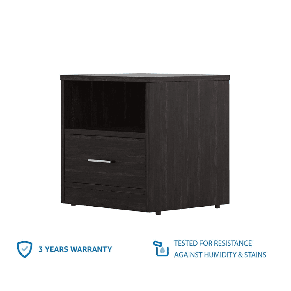 Rocco Engineered Wood Wenge Finish Bedside Table