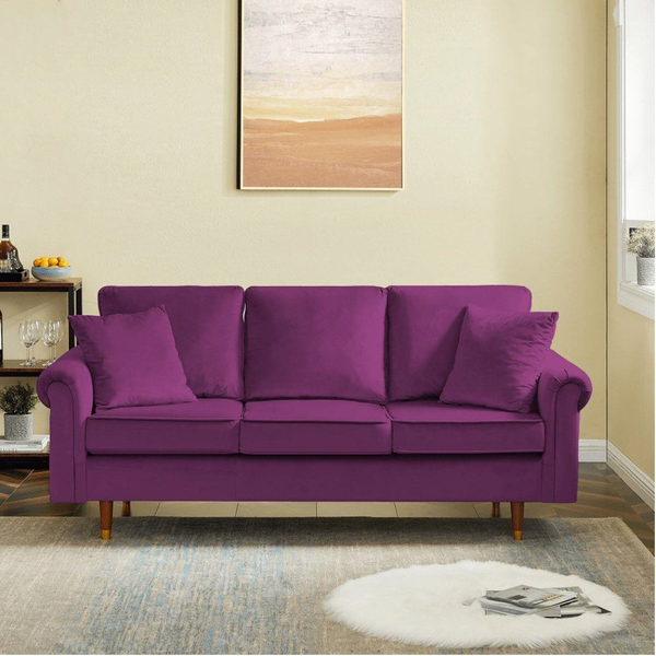 Straight Line Sofa Set in Purple - Luxe Maple