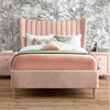 Knox Luxury Upholstered Bed Without Storage in Suede.