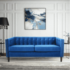 Rosy Sofa Set in Blue Suede Fabric - Luxe Maple