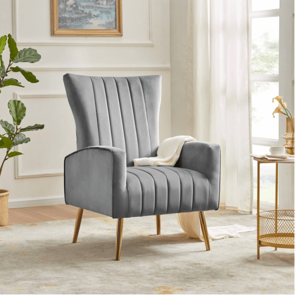 Bells Wing Back Chair Grey