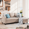 Futz Linen Upholstered L-shaped Sectional Sofa - Luxe Maple
