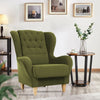 Stuffed Wing Chair in Green Color - Luxe Maple