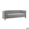 Silver Orchid Jewel-tuft Grey Suede Seating with Nailhead - Luxe Maple