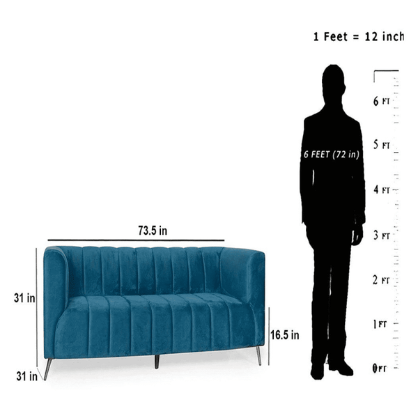 Hokins Sofa Sets in Blue Color - Luxe Maple