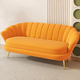 Boston Luxury Mid-Century Sofa In Suede Orange