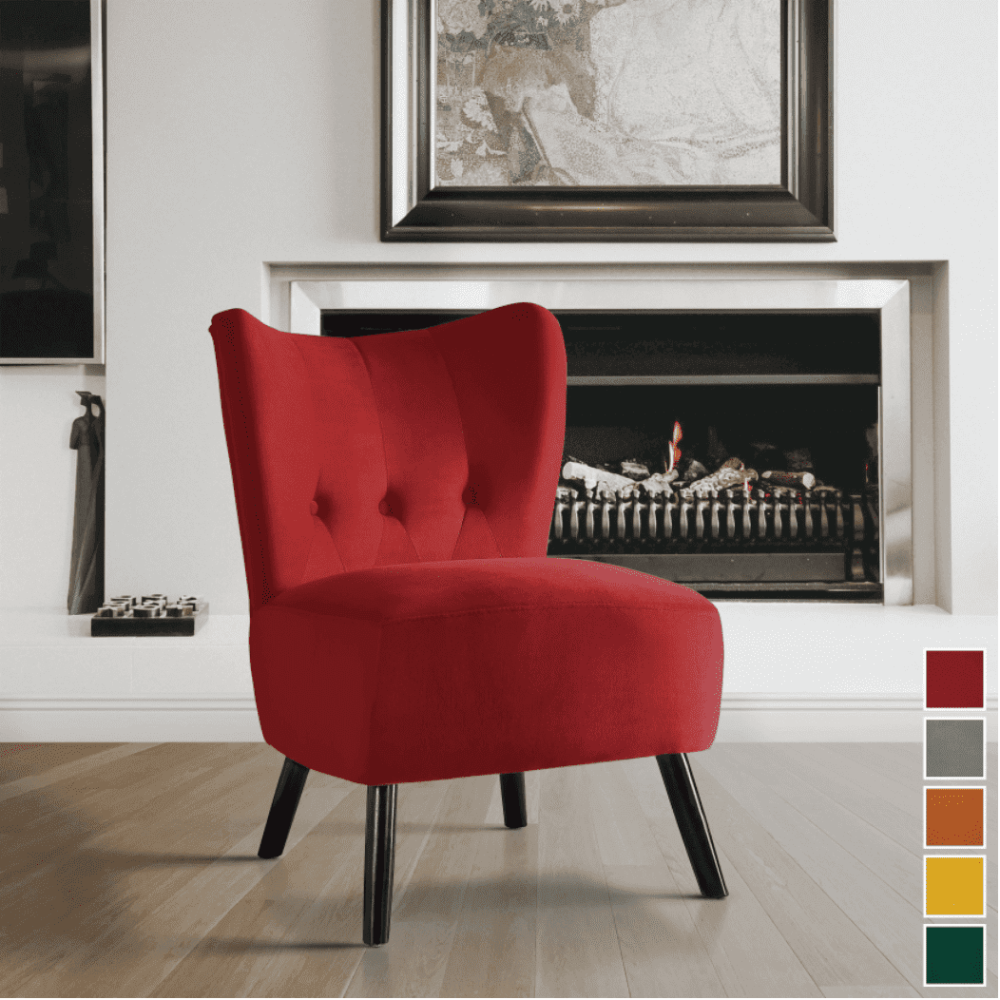 Lappy Suede Accent Chair Red