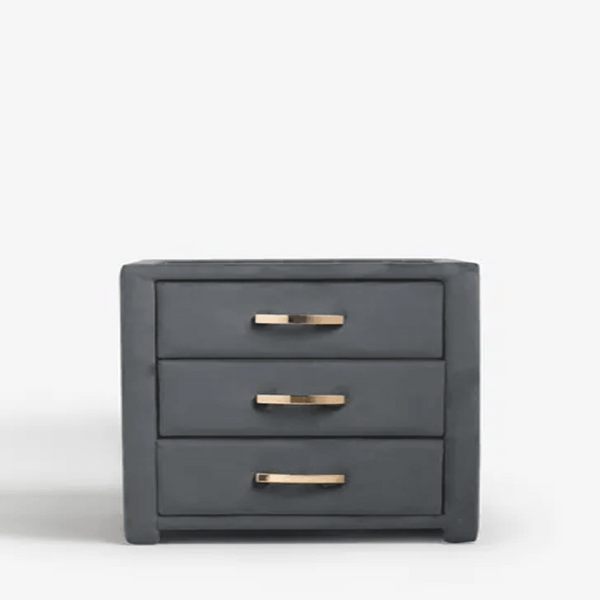 Frankie Upholstered 3 Drawer Bedside.