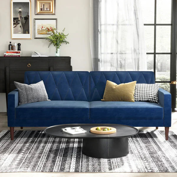 Hickup Luxury Sofa Set in Leatherette Blue