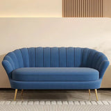 Boston Luxury Mid-Century Sofa In Suede Blue