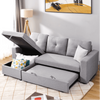 Roxy L-Shaped Sectional Storage Sofa Cum Bed - Luxe Maple