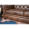 Rolled Arm Back Tufted Chesterfield Sofa in Leatherette - Luxe Maple