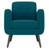 Keflavik Mid-century Peacock Blue Linen Arm Chair - Luxe Maple