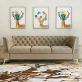 Loft Luxury Chesterfield Sofa Set in Suede Beige