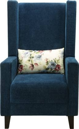 Zolo Wing Chair in Blue Color - Luxe Maple