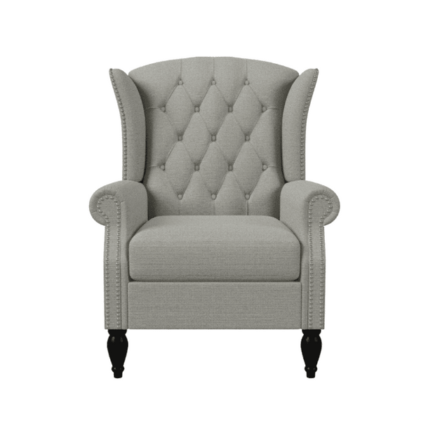 Copper Grove Crawley Diamond Button-Tufted Wingback Chair - Luxe Maple