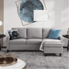 Futz Linen Upholstered L-shaped Sectional Sofa Grey