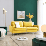 Block Down Straight Line Sofa Set Yellow