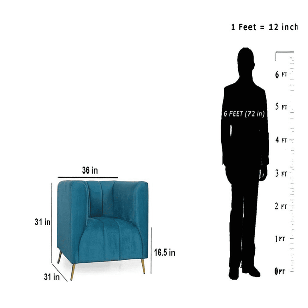 Hokins Sofa Sets in Blue Color - Luxe Maple