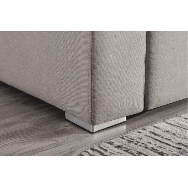 Nollon Linen Fabric Sectional Sofa with Pillows and Storage Ottoman - Luxe Maple