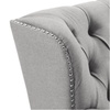 Dorothie Grey Fabric Button Tufted Sofa with Nailhead Trim - Luxe Maple