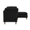 Glossy Sectional Suede Sofa Set With Ottoman - Luxe Maple