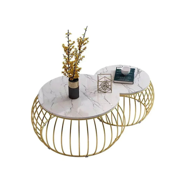 Ketty Golden Nesting Table Set of Two - Center Table.
